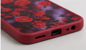 Oppo A58 Case – Red Floral Design with Camera Protection – Shockproof Matte Cover for Women