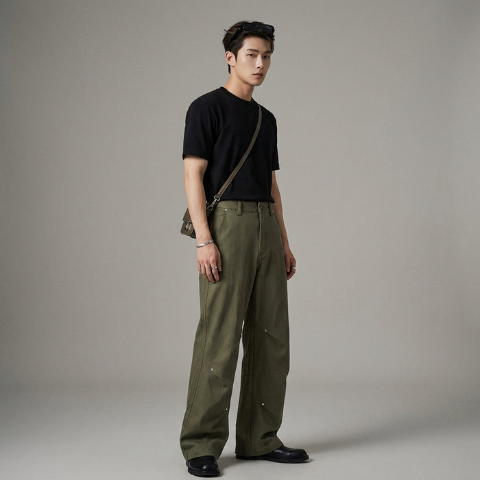 Pantalon cargo paratrooper noir homme - Mode coréenne streetwear - Taille M