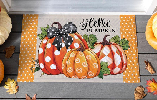 Patterned Pumpkins Embossed Mat
