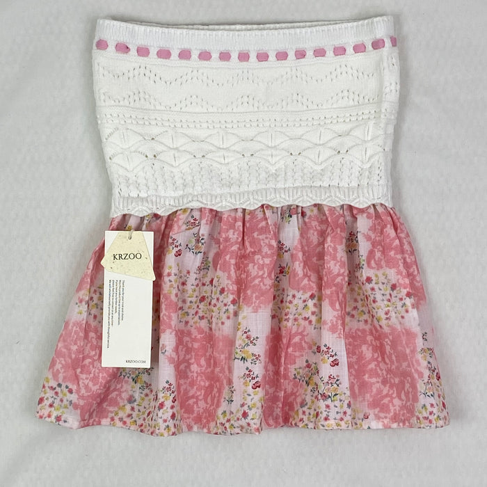 Pink knitted plunging top