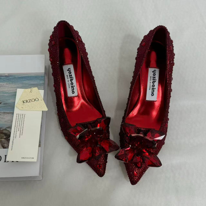 Pointed-Toe Stiletto Bridal Heels