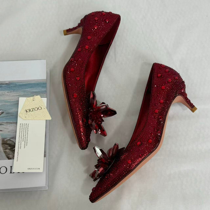 Pointed-Toe Stiletto Bridal Heels