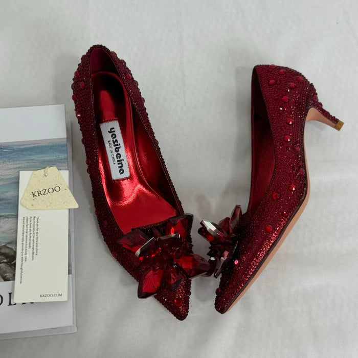 Pointed-Toe Stiletto Bridal Heels