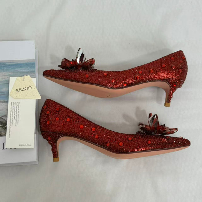 Pointed-Toe Stiletto Bridal Heels