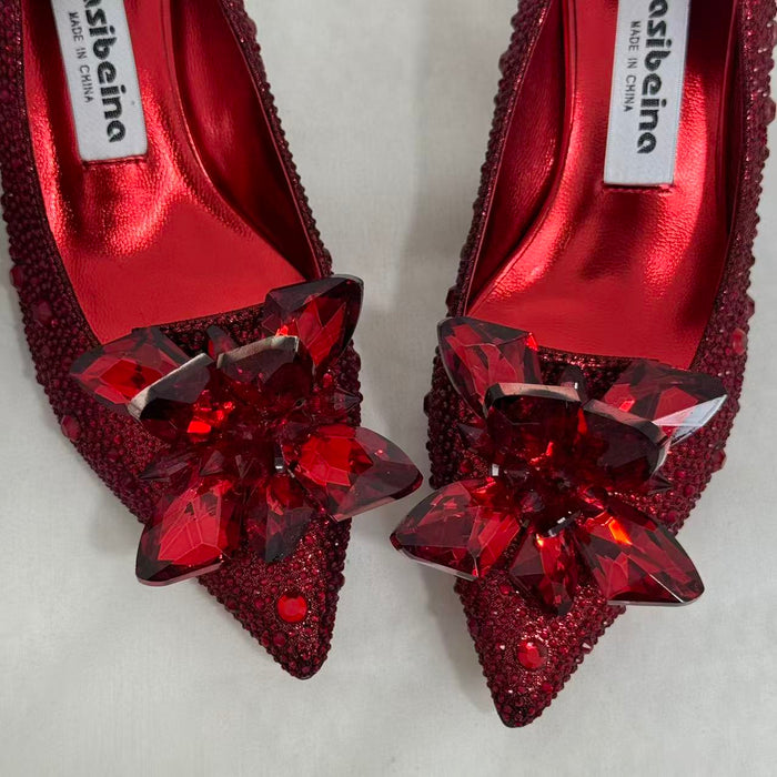 Pointed-Toe Stiletto Bridal Heels