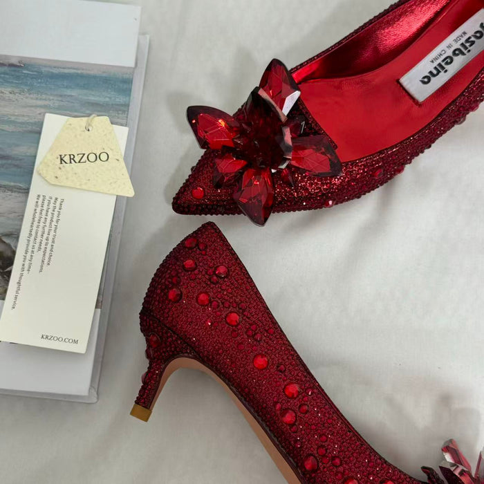 Pointed-Toe Stiletto Bridal Heels