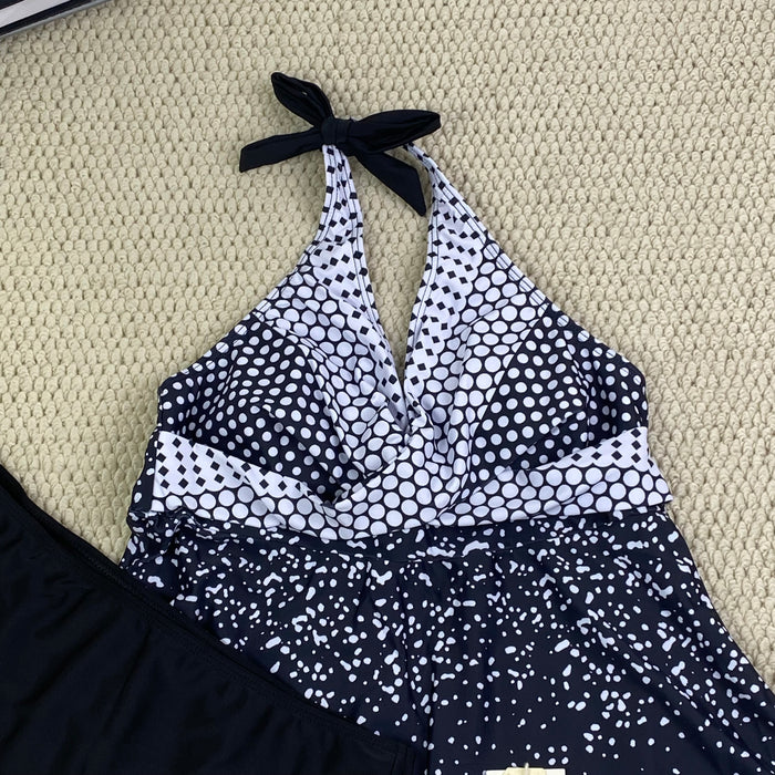 Printed backless two-piece swimming suit