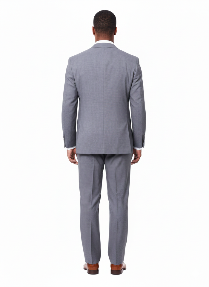 Prontomoda Mens Blue 100% Merino Wool Regular Fit Suit