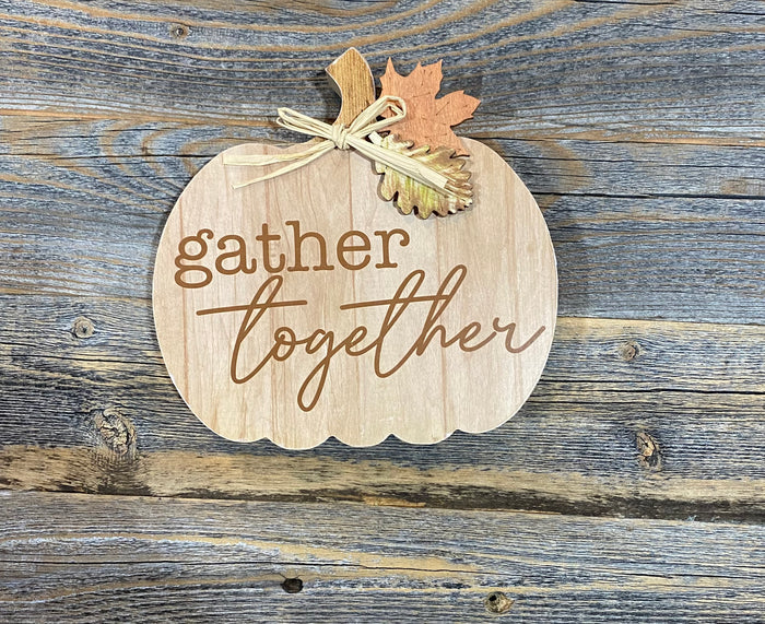 Pumpkin Décor w/Sentiment, 2 Asst.