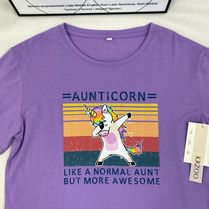 Pure cotton unicorn print short sleeve shirt