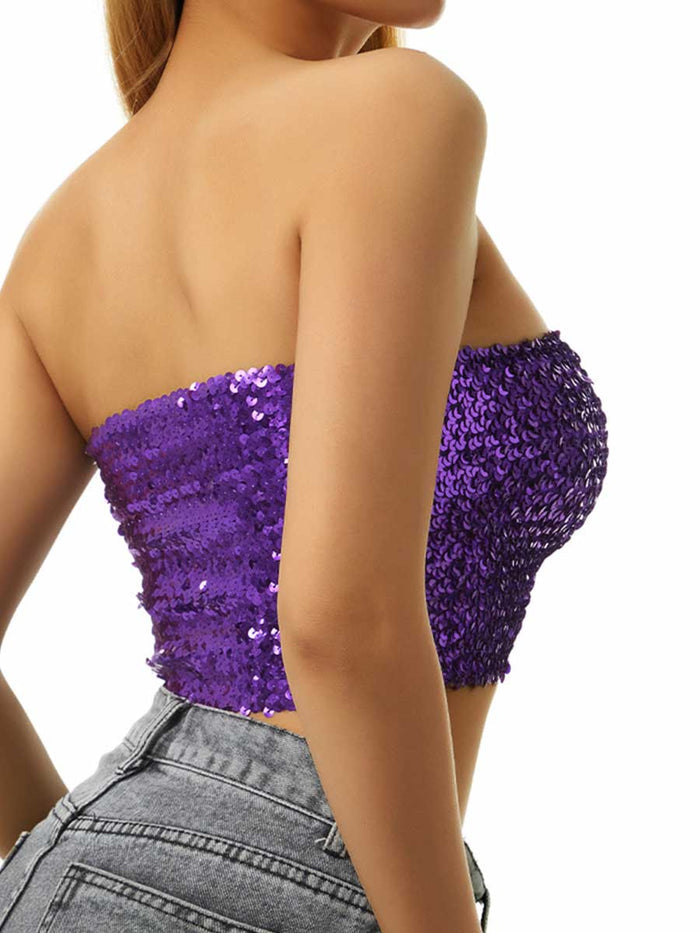 Purple Sequin Tube Top