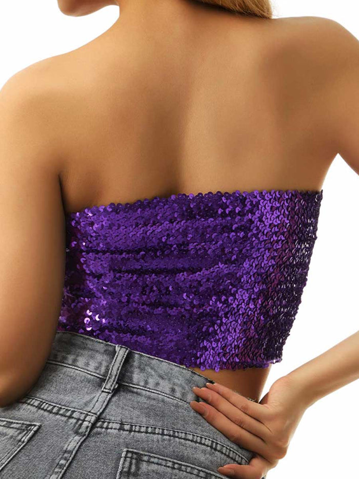 Purple Sequin Tube Top