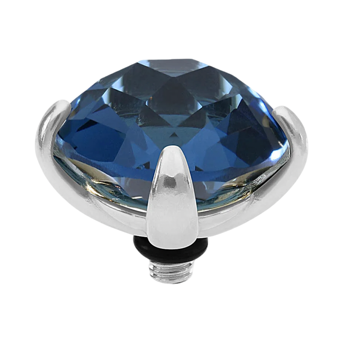 QUDO Seano silver, QUDO Seano Top 0.51, QUDO interchangeable jewelry, blue crystal jewelry, silver crystal topper, Swarovski crystal jewelry, interchangeable jewelry topper, blue jewelry, statement crystal jewelry, QUDO top