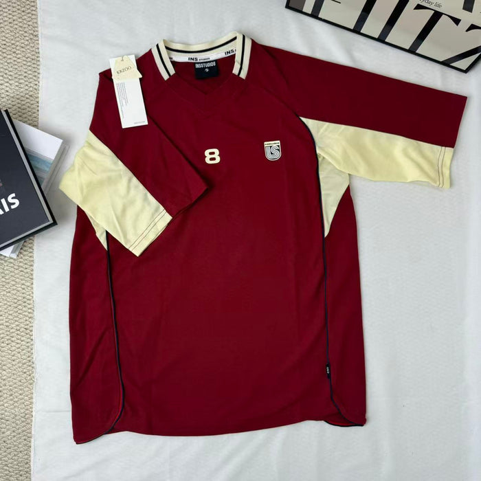 Quick-Dry V-Neck Short-Sleeve Sports Jersey