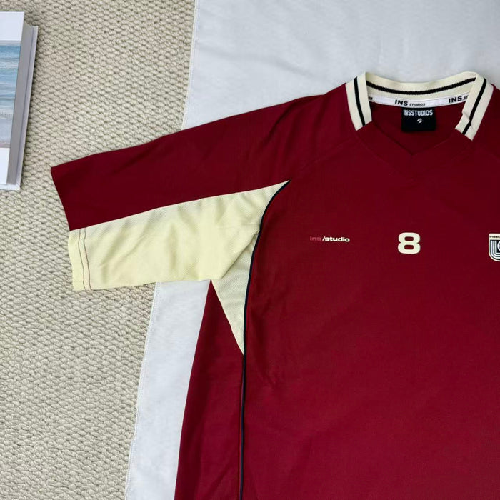 Quick-Dry V-Neck Short-Sleeve Sports Jersey