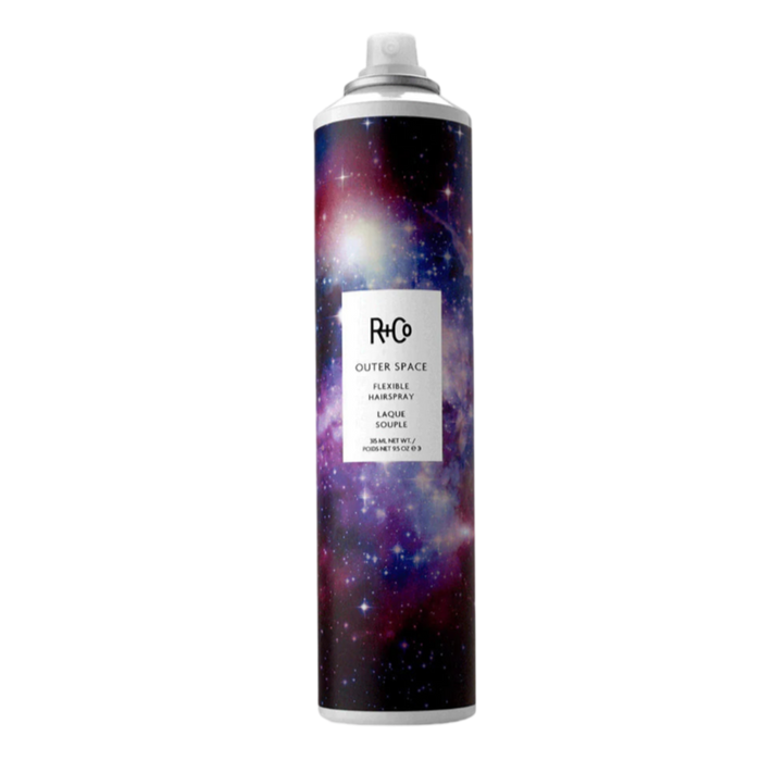 R+Co OUTER SPACE hairspray, flexible hold working spray, brushable styling spray, hairspray for layering, all hair type styling spray, on-set stylist hairspray, reworkable hairspray, non-crunchy hair spray, versatile styling spray, changeable hair spray