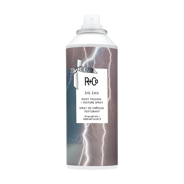 R+Co ZIG ZAG teasing spray, root lift texture spray, tinted volume hair spray, texture spray for teasing, root booster for all hair colors, invisible texture hair spray, hair teasing product, flexible hold styling spray, volumizing grip spray, buildable texture hair spray