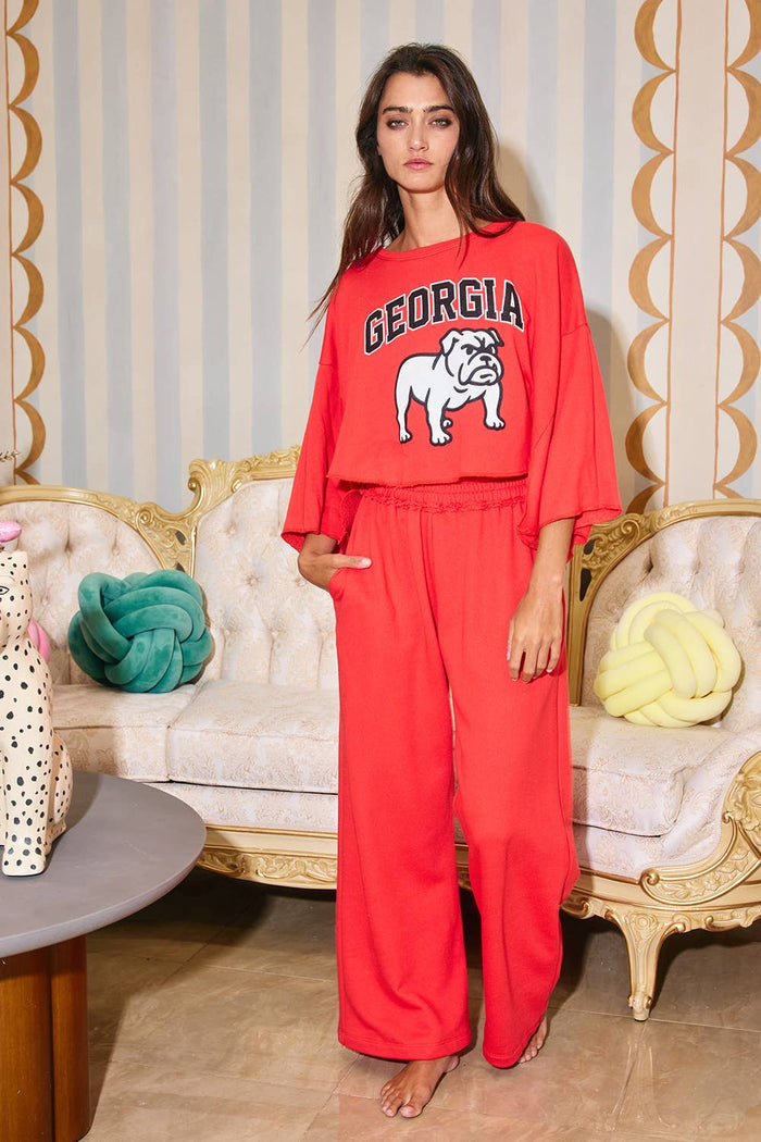 Red Elastic Banded Sweatpants