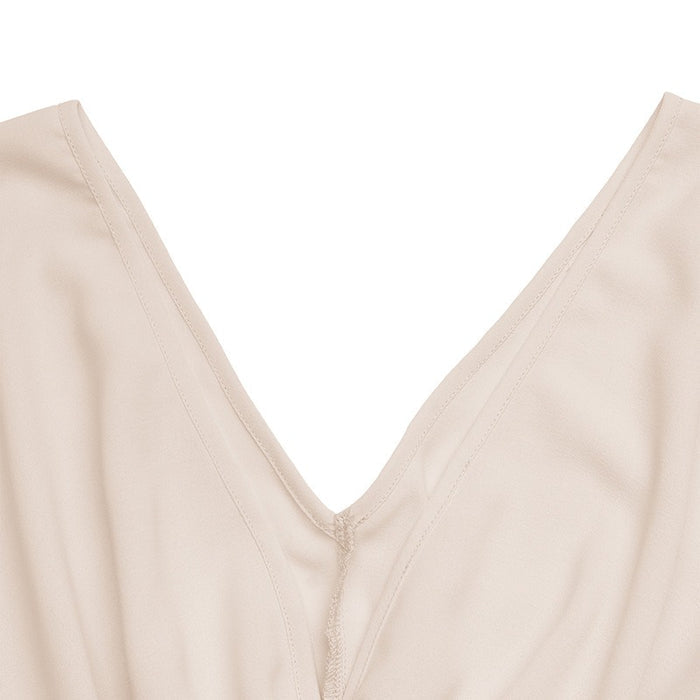Relaxed-Fit Solid-Color V-Neck Dress