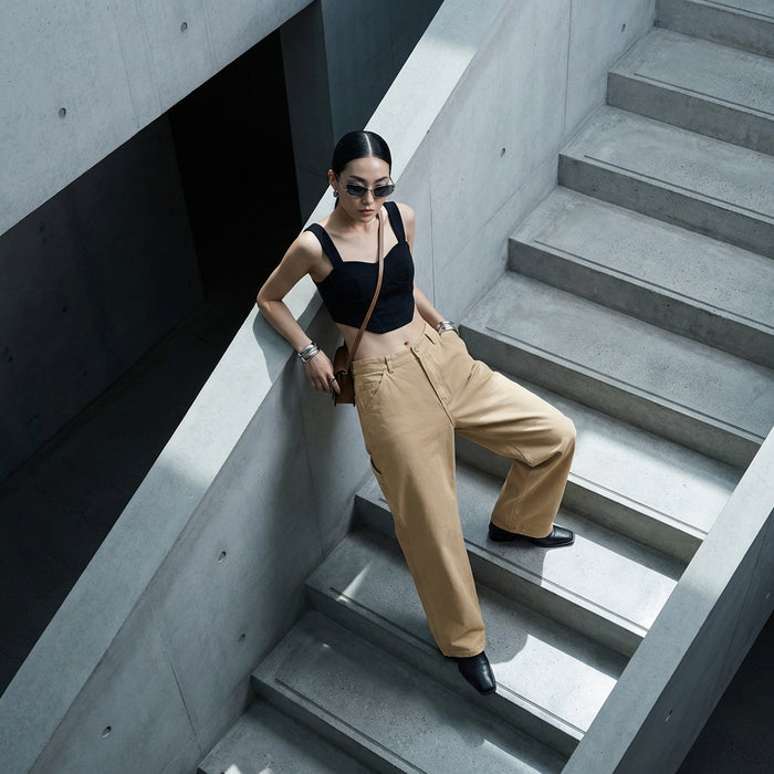 Pantalon cargo droit décontracté unisexe - K-fashion