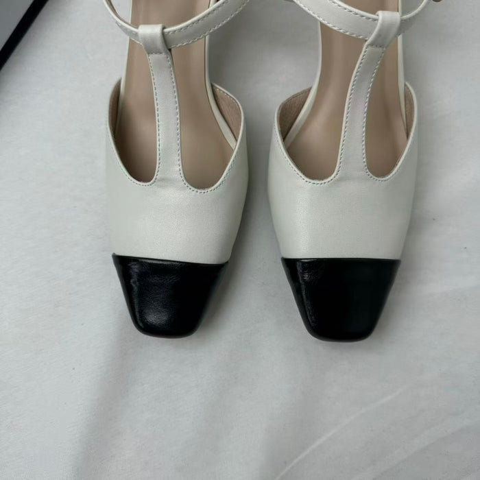 Retro Color-Block Open-Toe Sandals