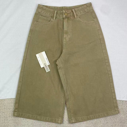 Retro high-waisted loose wide-leg pants