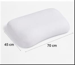 Rony Memory Foam Pillow with Cotton Cover – White Ergonomic Neck Support Pillow 45 x 70 cm