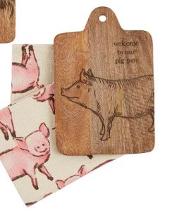 ROOSTER & PIG BOARD & TOWEL SETS