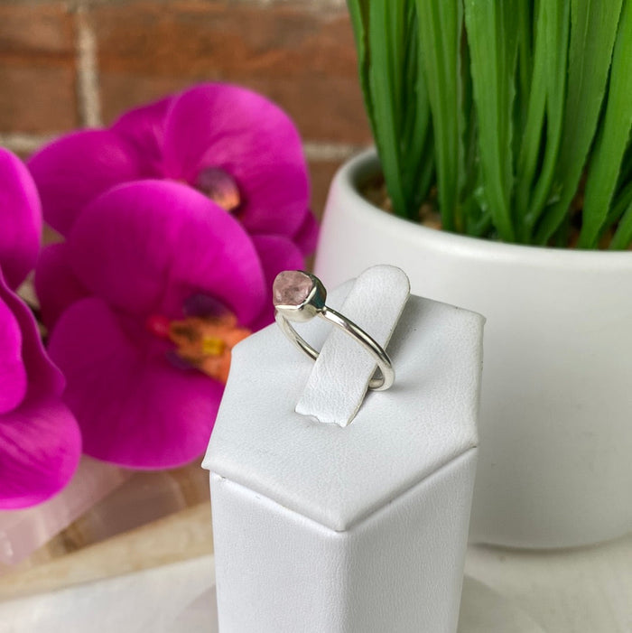 Rough Gemstone Ring (Pink Tourmaline, Emerald, Black Tourmaline, Rhodolite, Rose Qtz, Ruby) sterling silver Sized Ring