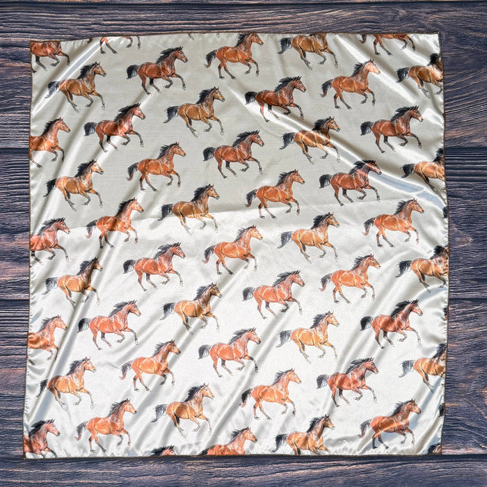 RUNNING HORSES PRINT WILD RAG