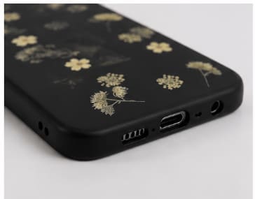 Samsung Galaxy A53 5G Case – Matte Black Floral Design – Shockproof Protective Cover for Women