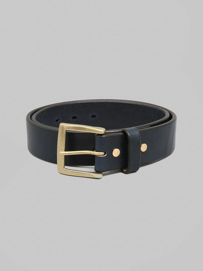 Samurai Jeans A301 AI Kurozan Indigo Dyed Leather Belt