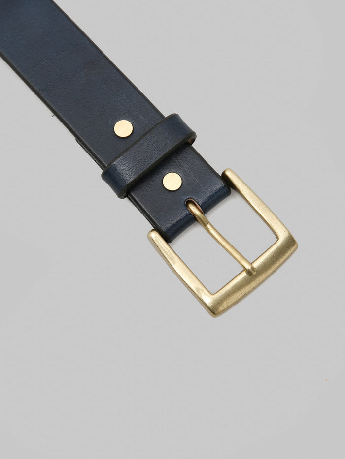 Samurai Jeans A301 AI Kurozan Indigo Dyed Leather Belt buckle