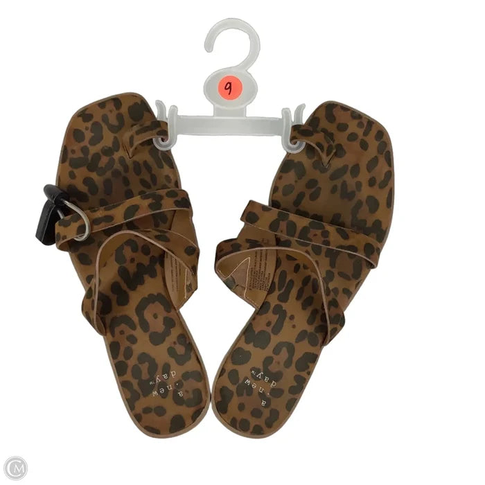 Sandals Flats By A New Day In Leopard Print, Size: 9