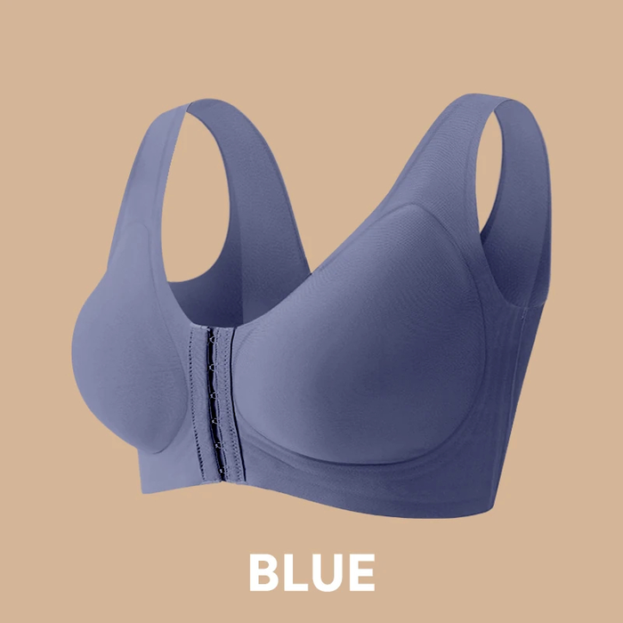 Seamless Front Buckle Cross Back Shaping Bra For Seniors