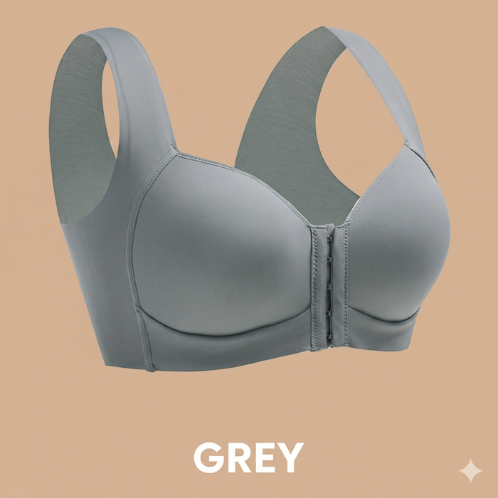 Seamless Front Buckle Cross Back Shaping Bra For Seniors