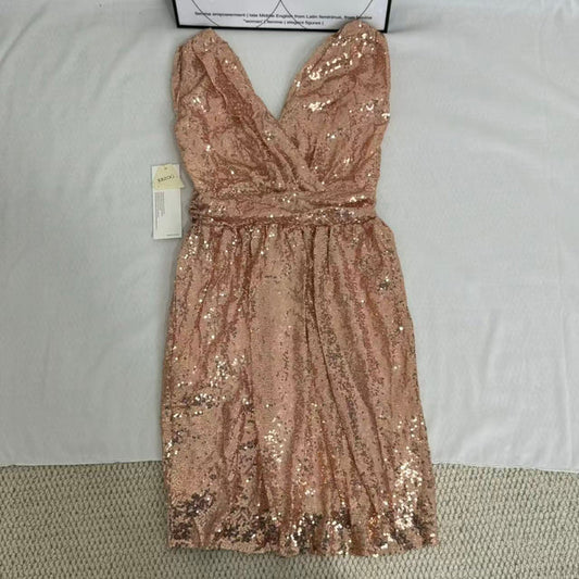 Sequined V-Neck Sleeveless Midi Dress