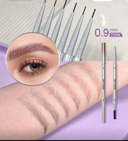 SHEGLAM 0.9mm Thin Brow Pencil – Auburn, Fine Tip Eyebrow Defining Pencil with Spoolie