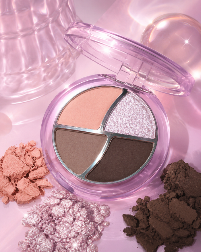 SHEGLAM Bubble Dreams Eyeshadow Palette, 4-Color Neutral & Glitter Eye Makeup Palette