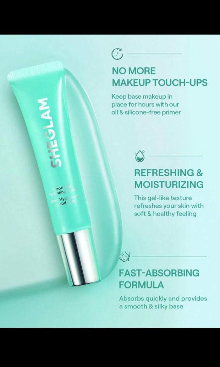 SHEGLAM Hydrating Primer, Cool Grip Gel Base, Oil & Silicone-Free Makeup Primer