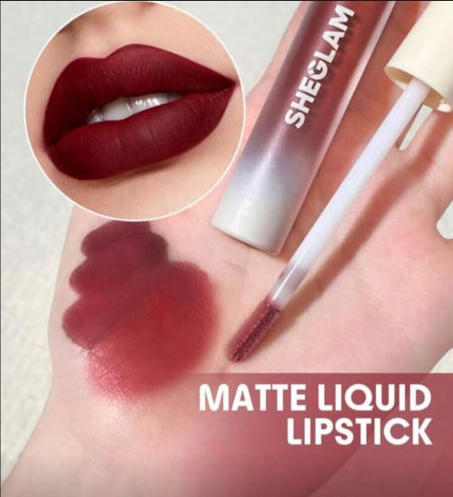 SHEGLAM Matte Liquid Lipstick – Cosmopolitan, Deep Burgundy Red Matte Lip Color