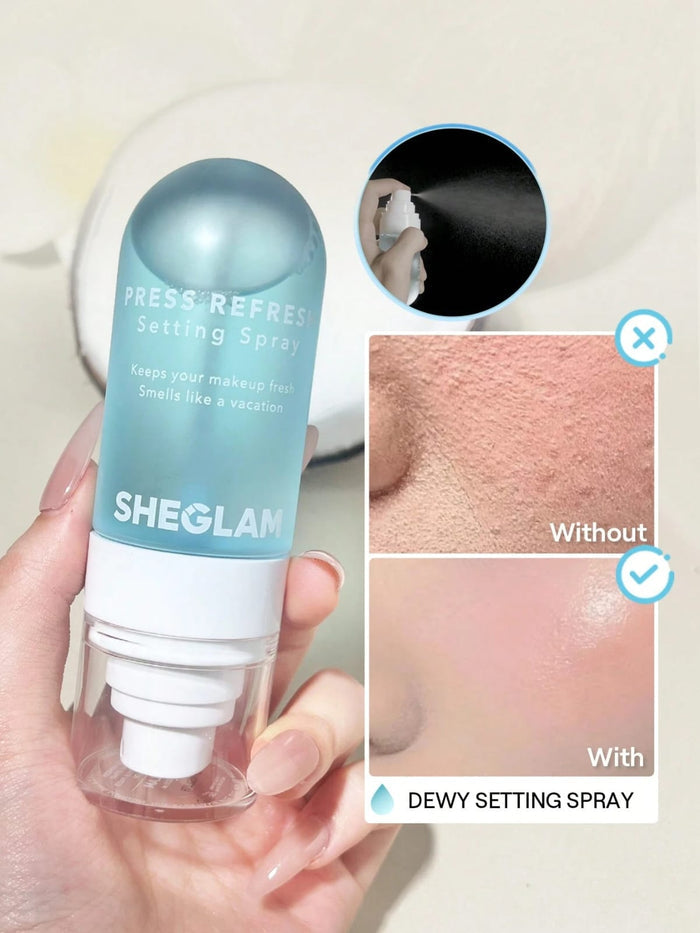 SHEGLAM Press Refresh Dewy Setting Spray – Lightweight Makeup Setting Mist