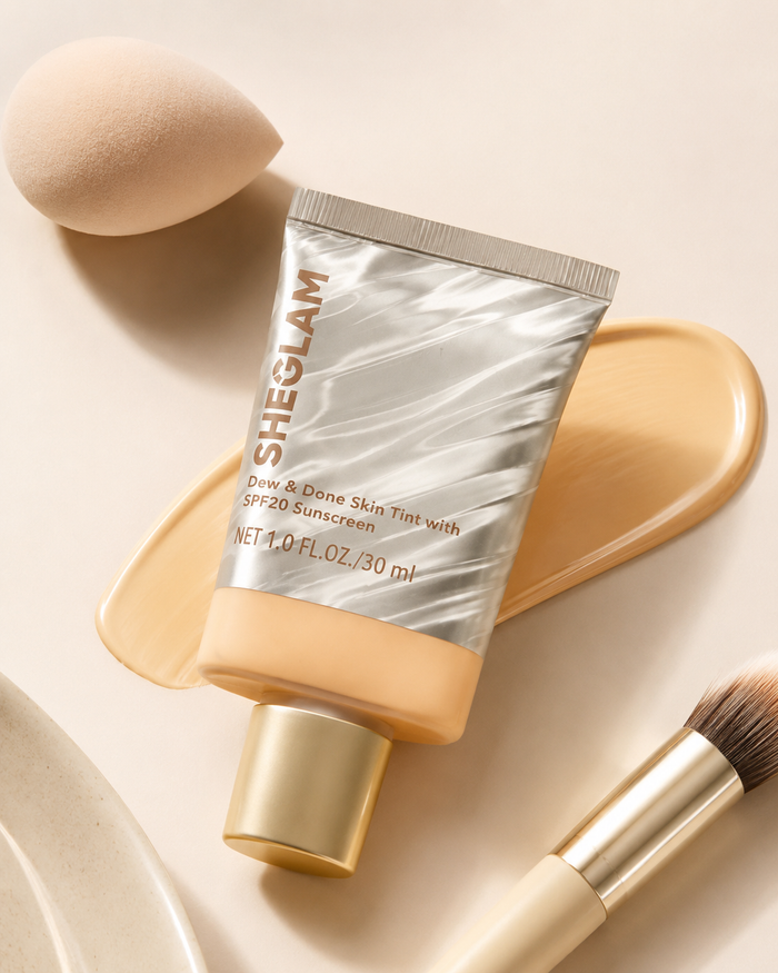 SHEGLAM Skin Tint – Buttercream, SPF 20 Hydrating Dewy Base Makeup