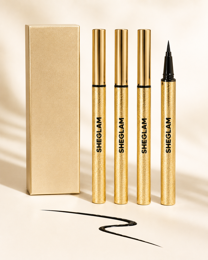 SHEGLAM Waterproof Liquid Eyeliner – Black, Fine Tip Longwear Eye Defining Liner