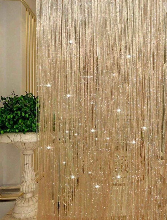 SHEIN Fast Delivery Gold Sparkling String Curtain