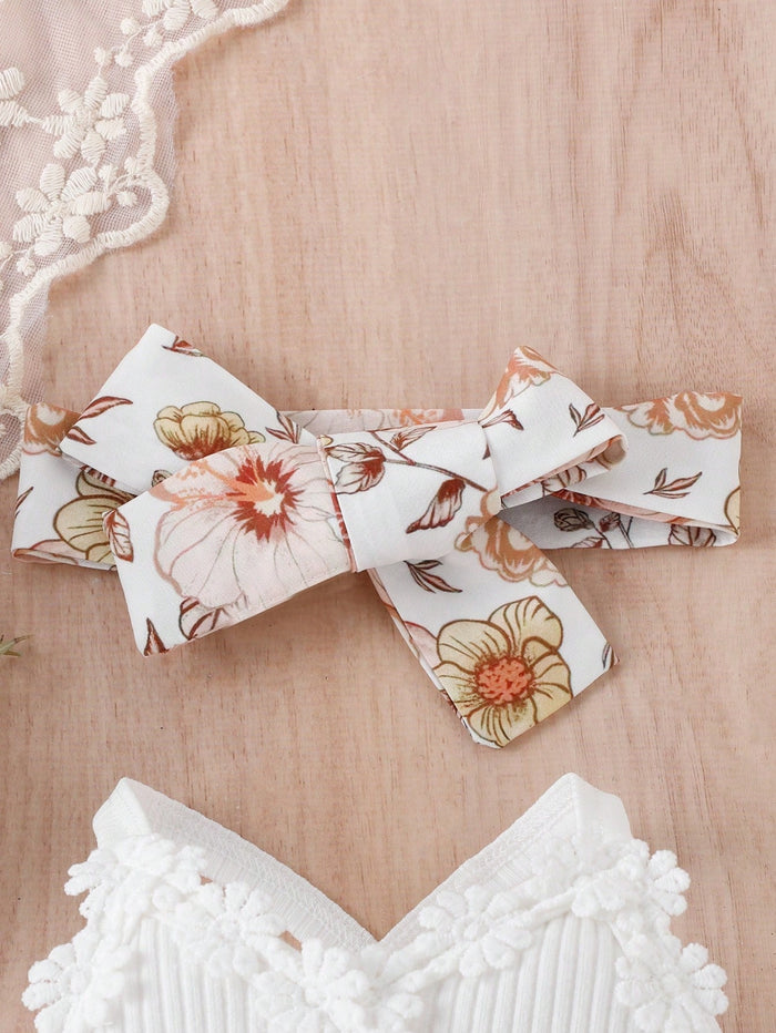SHEIN Kids White Floral Romper Set - SHEIN Fast Delivery in 5 Days