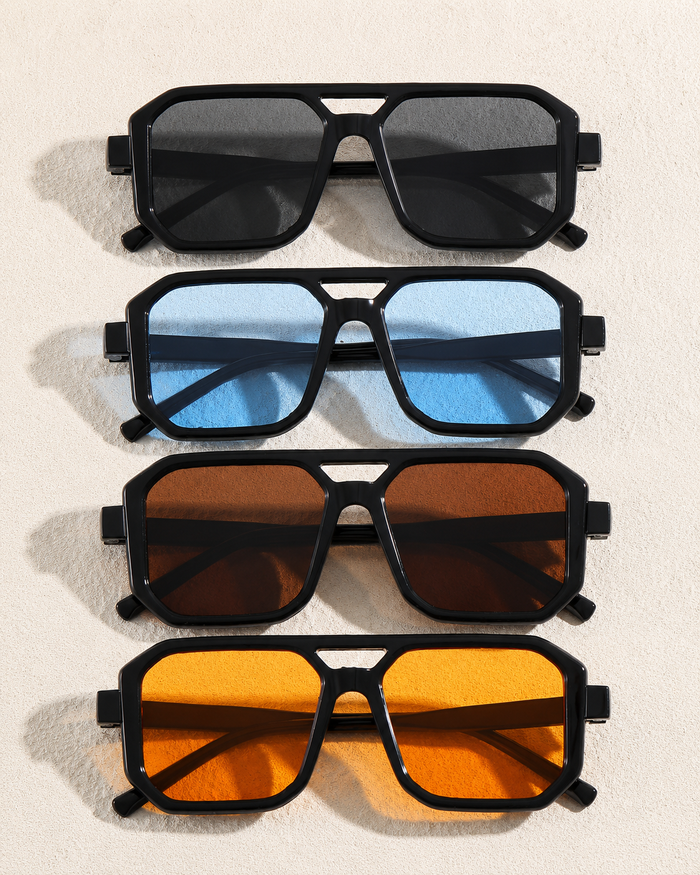 SHEIN Women Black Frame Oversized Square Sunglasses
