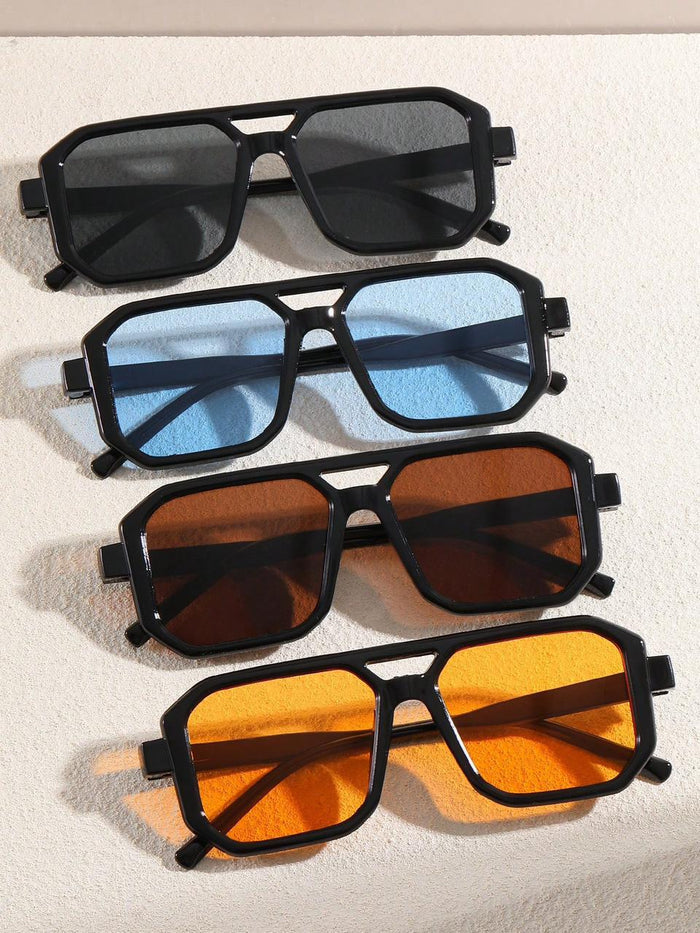 SHEIN Women Black Frame Oversized Square Sunglasses