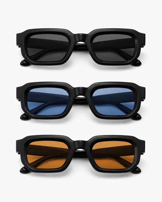 SHEIN Women Black Frame Rectangle Tinted Sunglasses