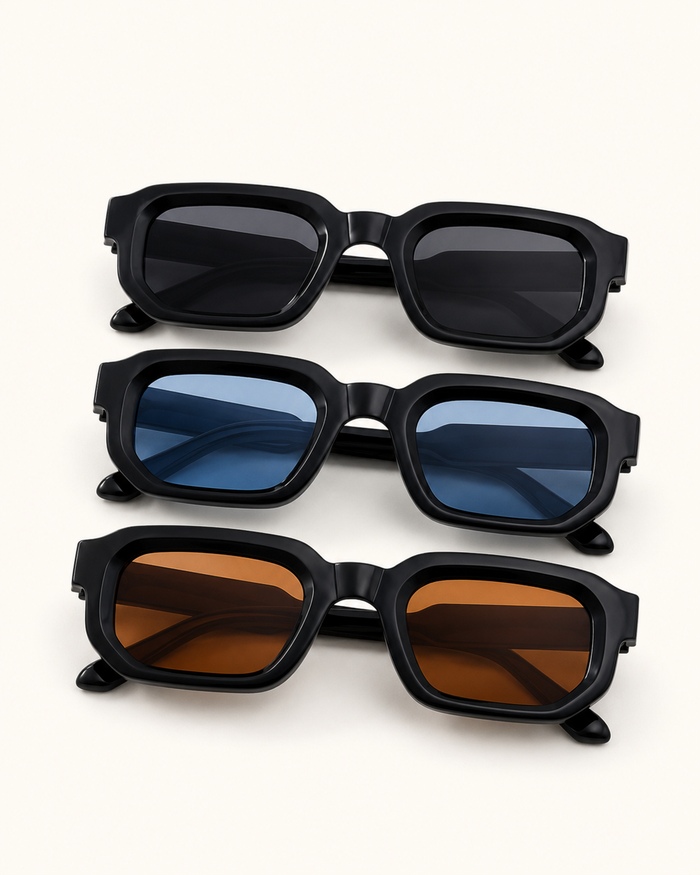 SHEIN Women Black Frame Rectangle Tinted Sunglasses